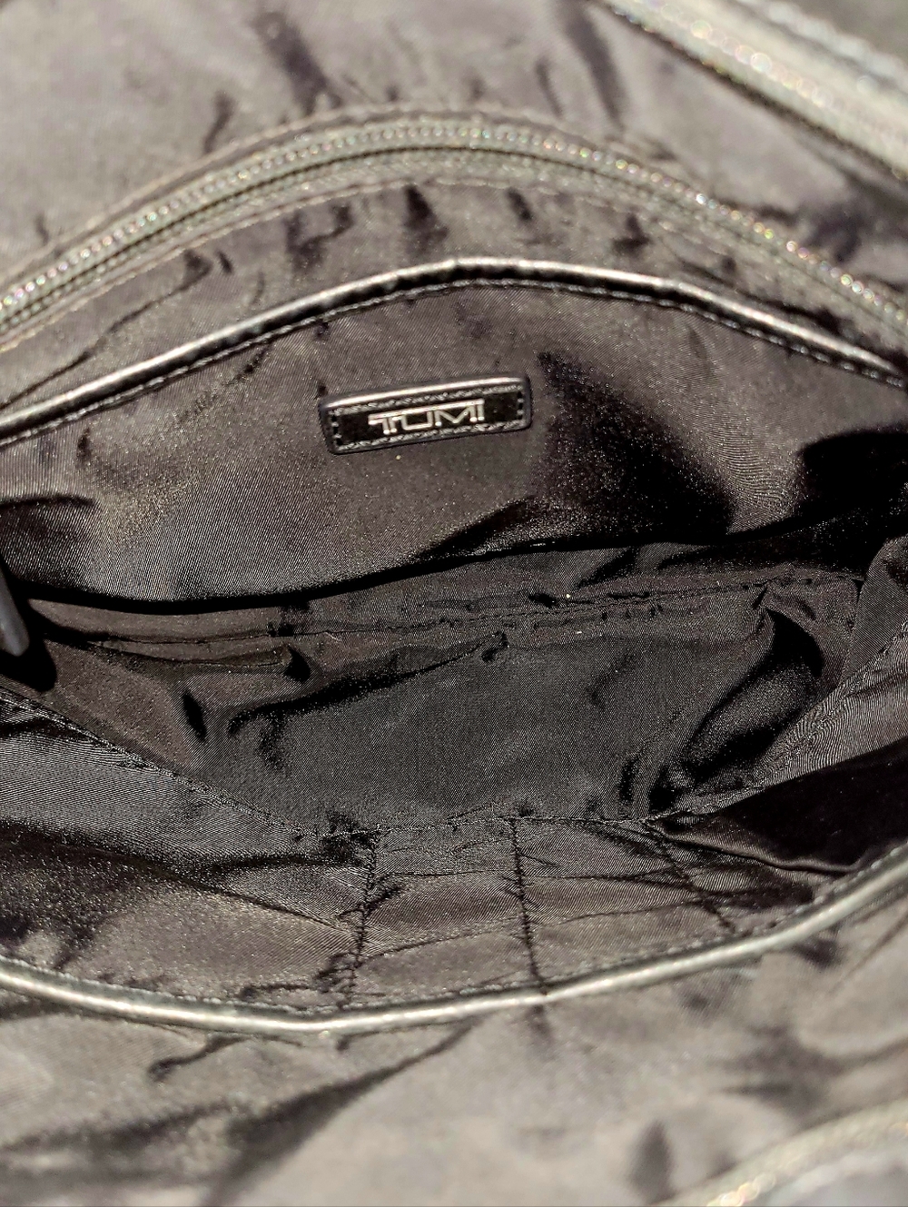 Tumi Black Leather Crossbody with Tassel Charm - Picture 4 of 9